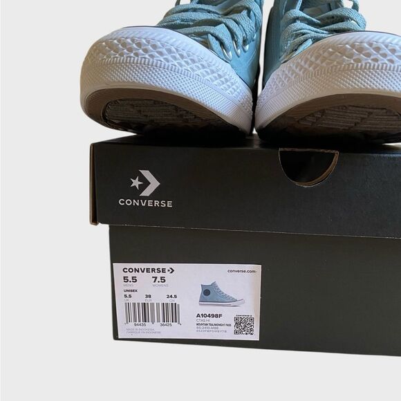 NEW Converse Chuck Taylor All Star Polyester & Suede Sneakers Women's 7.5 Teal - Picture 15 of 15